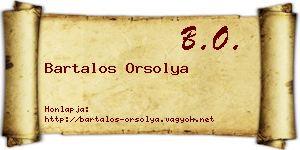 Bartalos Orsolya névjegykártya
