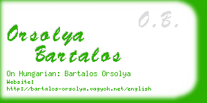 orsolya bartalos business card